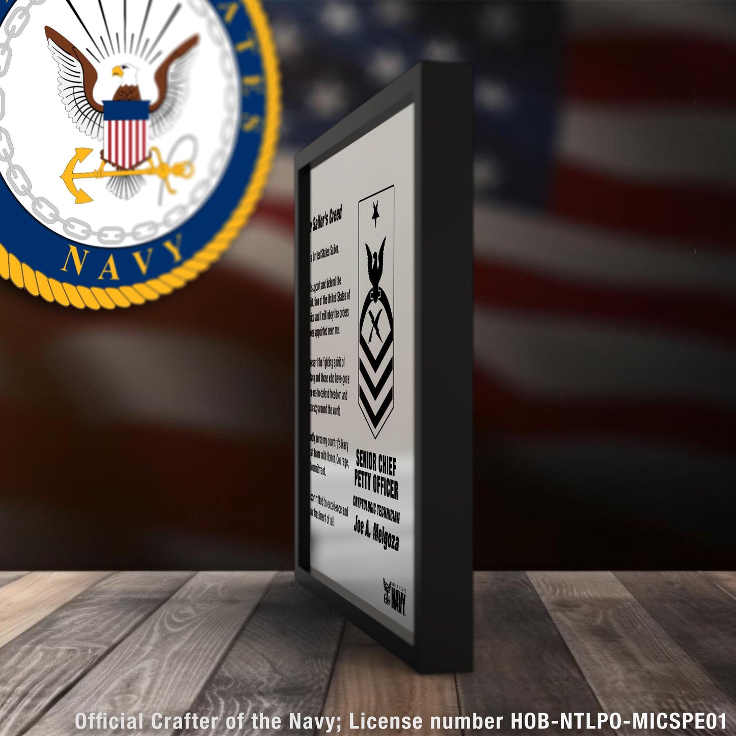 US Navy Sailor's Creed Personalized- Laser Engraved Mirror Plaque