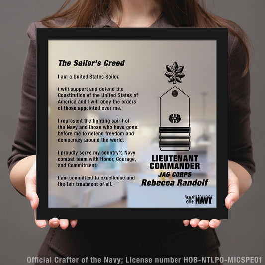 US Navy Sailor's Creed Personalized- Laser Engraved Mirror Plaque